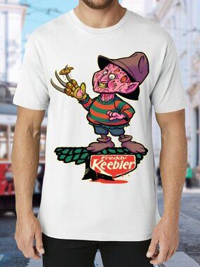 Freddy Keebler Graphic Tee - White with Pink & Green Print